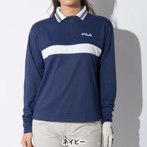 フィラ FILA　レディース 配色切替 長袖 ハーフジップ シャツ 794-502　2024年モデル