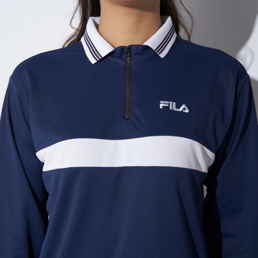 フィラ FILA　レディース 配色切替 長袖 ハーフジップ シャツ 794-502　2024年モデル 詳細4
