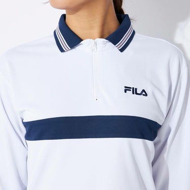 フィラ FILA　レディース 配色切替 長袖 ハーフジップ シャツ 794-502　2024年モデル 詳細7