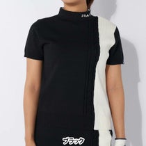 フィラ FILA　レディース バイカラー 編地切替 半袖 ニット セーター 794-640　2024年モデル