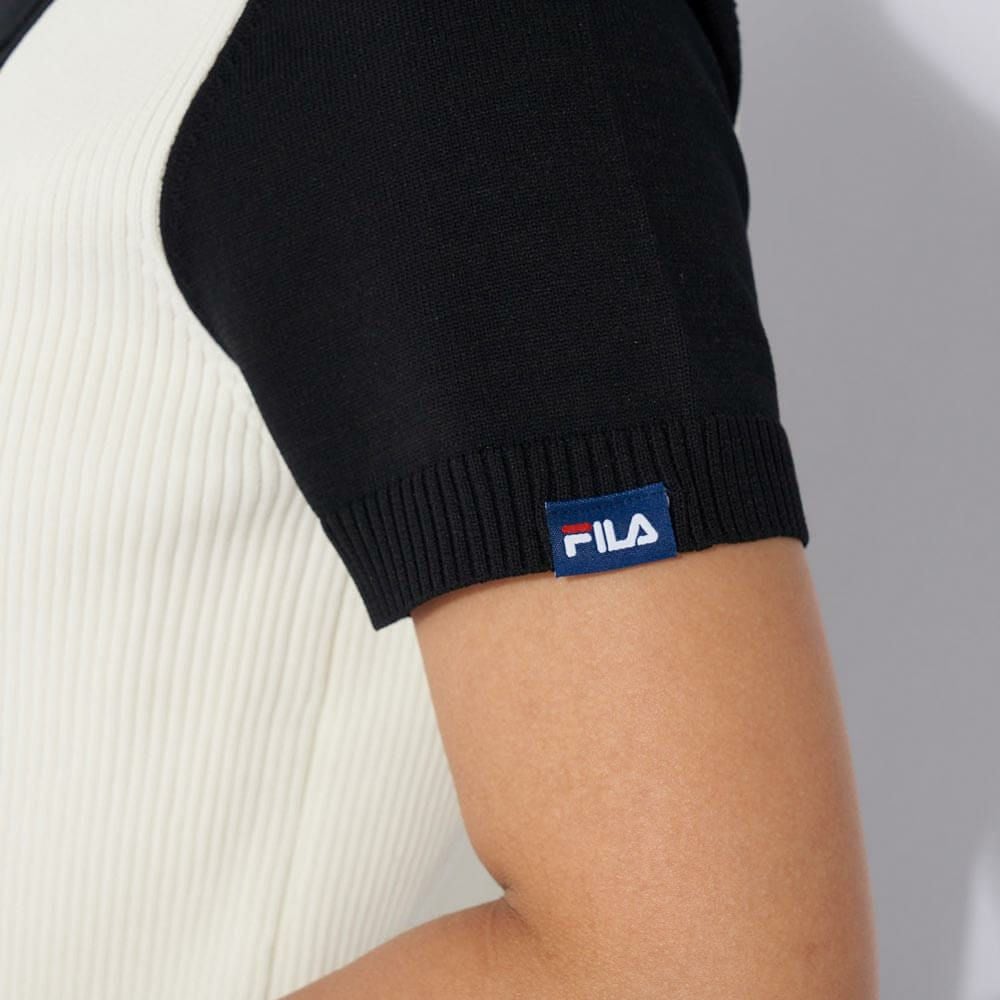 フィラ FILA　レディース バイカラー 編地切替 半袖 ニット セーター 794-640　2024年モデル 詳細5