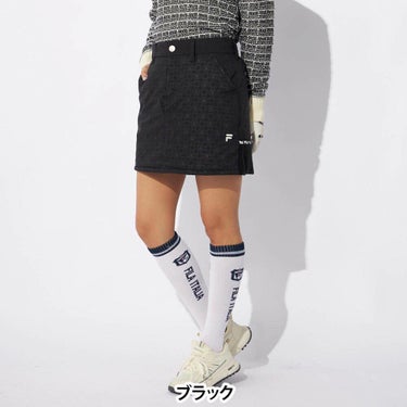 フィラ FILA　レディース 撥水 4WAYストレッチ 裾ニット 中綿 スカート 794-342　2024年モデル ブラック