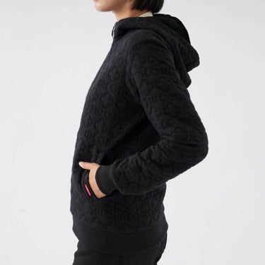 マリクレール marie claire　レディース キルト 長袖 フルジップ パーカー 733-200 ブラック 詳細3