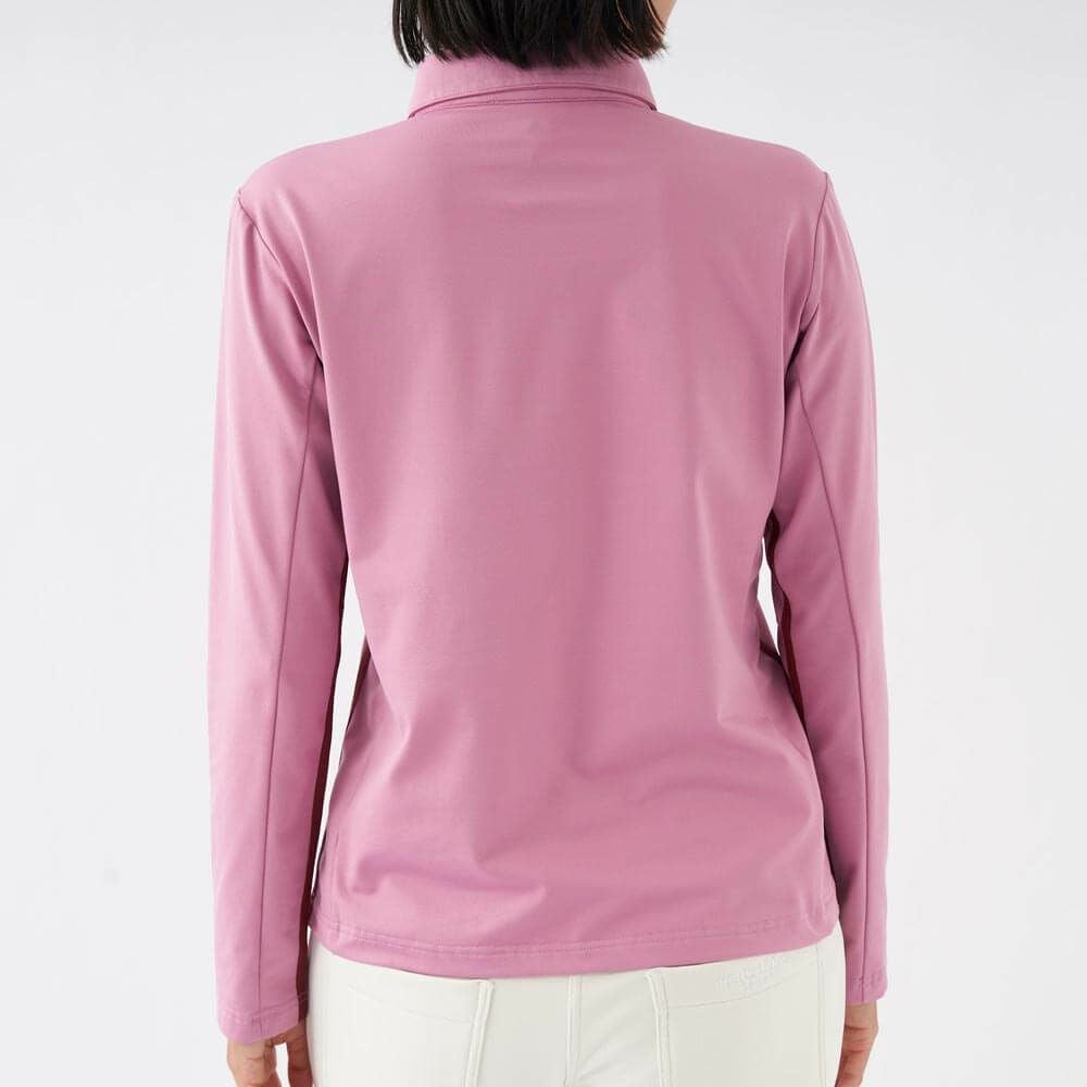 マリクレール marie claire　レディース 裏起毛 長袖 ポロシャツ 733-571 ピンク 詳細1