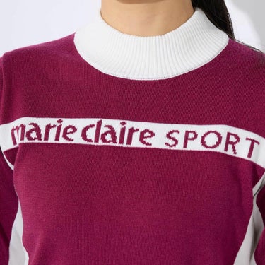マリクレール marie claire　レディース 配色切替 長袖 ハイネック セーター 733-700 ピンク 詳細3