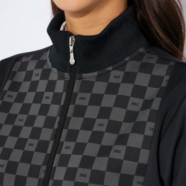 マリクレール marie claire　レディース ブロック柄 長袖 フルジップ ブルゾン 734-223　2024年モデル ブラック 詳細4