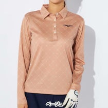 マリクレール marie claire　レディース ロゴジャガード 長袖 ポロシャツ 734-525　2024年モデル