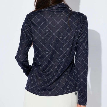 マリクレール marie claire　レディース ロゴジャガード 長袖 ポロシャツ 734-525　2024年モデル 詳細1 画像2(ALT)