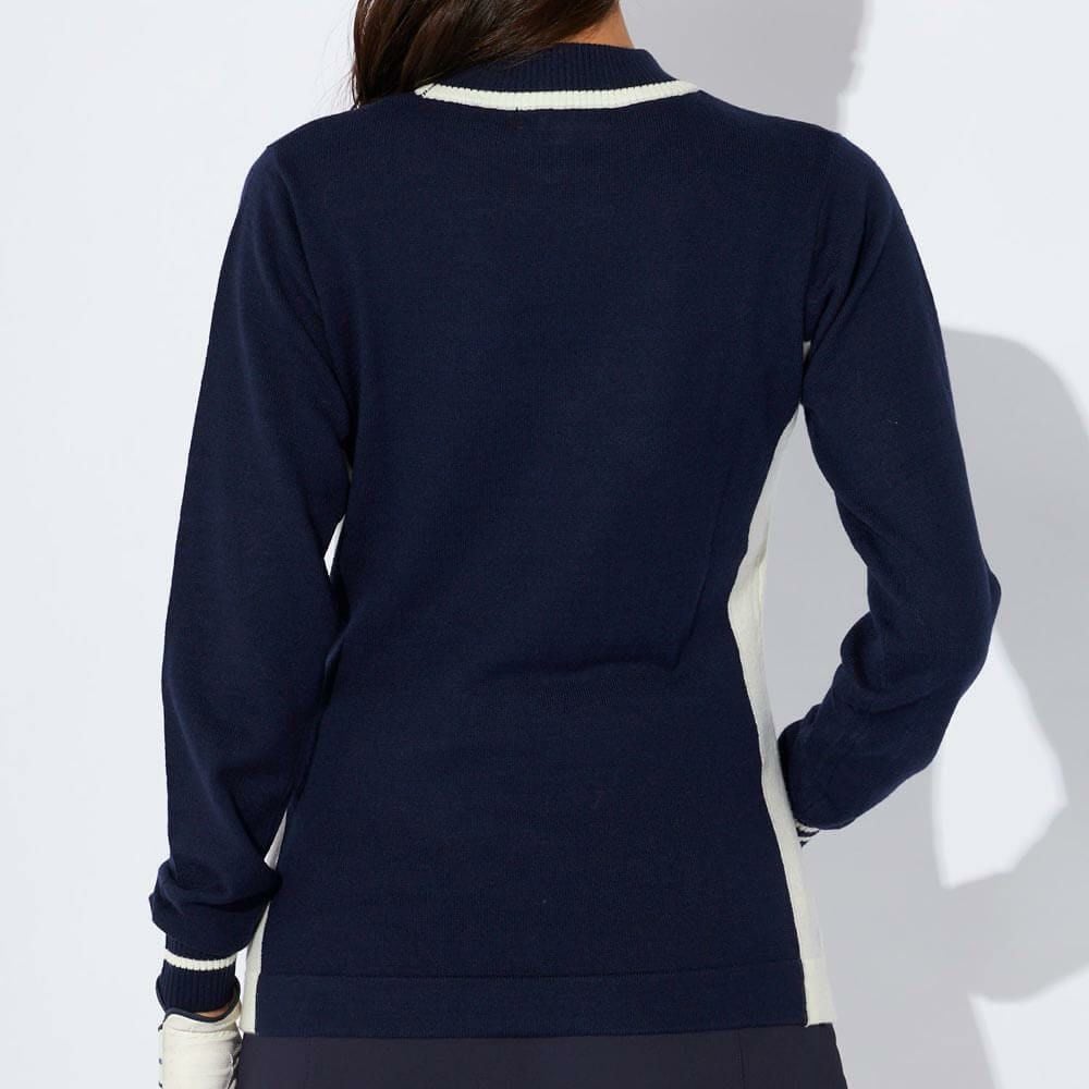 マリクレール marie claire　レディース 配色切替 長袖 モックネック セーター 734-720　2024年モデル 詳細1 画像2(ALT)