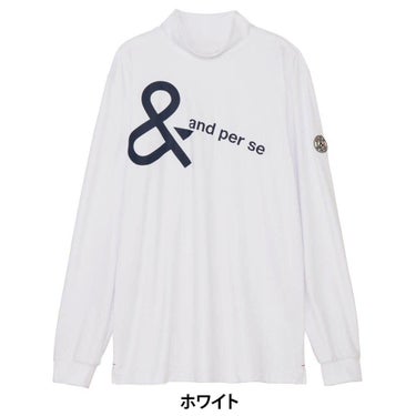 アンパスィ and per se　メンズ ロゴプリント 長袖 モックネック シャツ AMF9225W2　2025年モデル 画像2(ALT)