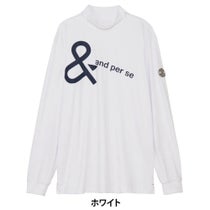 アンパスィ and per se　メンズ ロゴプリント 長袖 モックネック シャツ AMF9225W2　2025年モデル