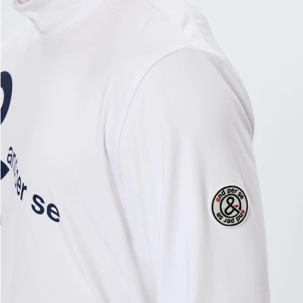 アンパスィ and per se　メンズ ロゴプリント 長袖 モックネック シャツ AMF9225W2　2025年モデル 画像2(ALT)