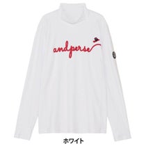 アンパスィ and per se　レディース ストレッチ ロゴプリント 長袖 モックネック シャツ AFF9225W2　2025年モデル