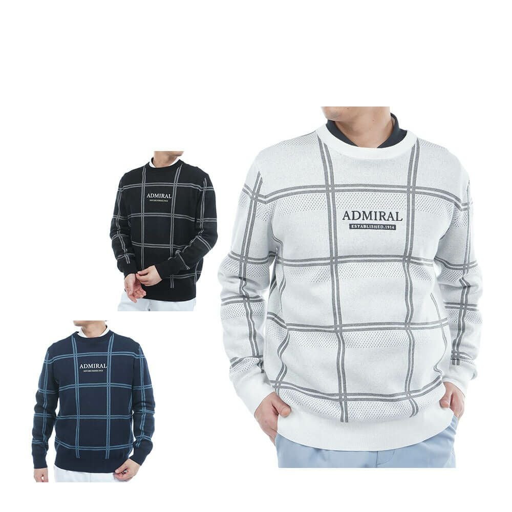 ADMIRAL/アドミラル ゴルフ ジップセーター【アイボリー/L】超美品