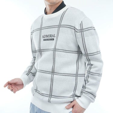 アドミラル Admiral　メンズ ウィンドウペン 長袖 クルーネック セーター ADMA558　2025年モデル 詳細3