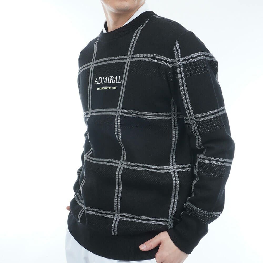 アドミラル Admiral　メンズ ウィンドウペン 長袖 クルーネック セーター ADMA558　2025年モデル 詳細10