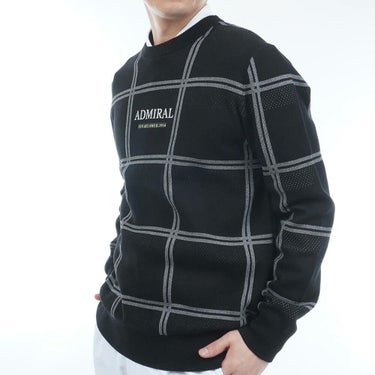 アドミラル Admiral　メンズ ウィンドウペン 長袖 クルーネック セーター ADMA558　2025年モデル 詳細10