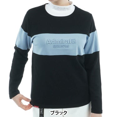 アドミラル Admiral　レディース マシュマロタッチ 長袖 クルーネック ライトニット セーター ADLA550　2025年モデル ブラック