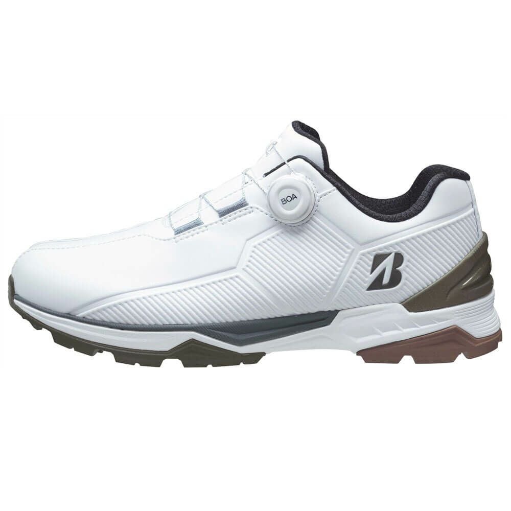 ブリヂストン  ゼロ・スパイク バイター ワイド ボア メンズ スパイクレス ゴルフシューズ SH2507 WL ホワイト/オリーブ　2025年モデル 詳細1
