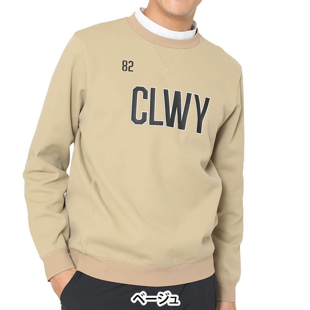 キャロウェイ Callaway　メンズ 鹿の子 ダブルニット 長袖 クルーネック スウェット C25217103　2025年モデル ベージュ