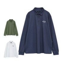 キャロウェイ Callaway メンズ ロゴプリント 鬼鹿の子 長袖 ポロシャツ C25233107 2025年モデル