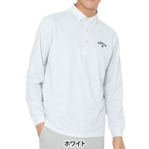 キャロウェイ Callaway　メンズ ロゴプリント 鬼鹿の子 長袖 ポロシャツ C25233107　2025年モデル