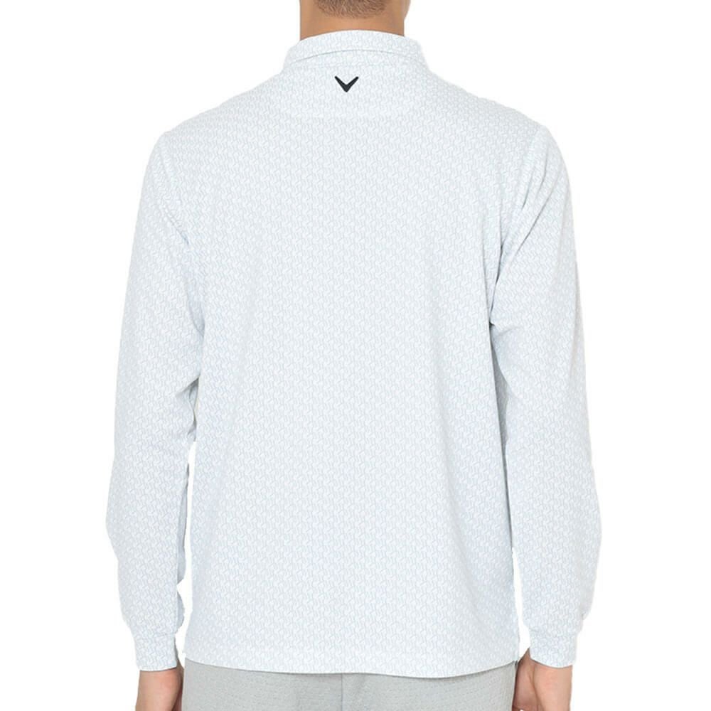 キャロウェイ Callaway　メンズ ロゴプリント 鬼鹿の子 長袖 ポロシャツ C25233107　2025年モデル 詳細2