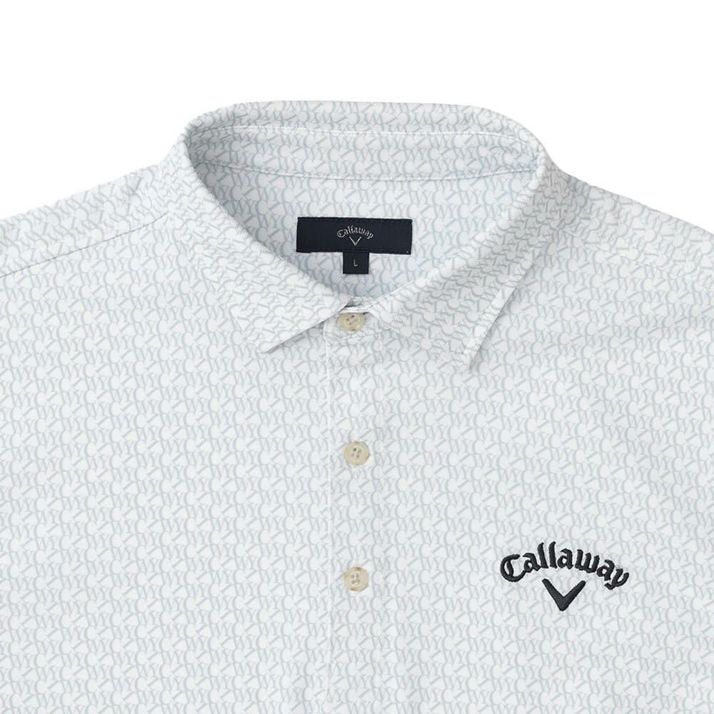 キャロウェイ Callaway メンズ ロゴプリント 鬼鹿の子 長袖 ポロシャツ