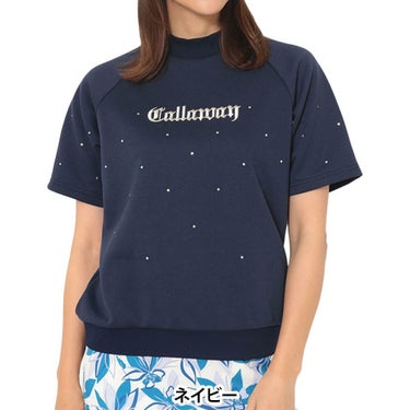 キャロウェイ Callaway　レディース 半袖 クルーネック スウェット C25217200　2025年モデル ネイビー
