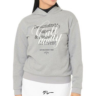 キャロウェイ Callaway　レディース 長袖 プルオーバー スウェット パーカー C25217204　2025年モデル グレー