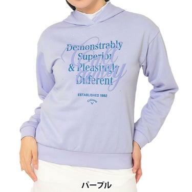 キャロウェイ Callaway　レディース 長袖 プルオーバー スウェット パーカー C25217204　2025年モデル パープル