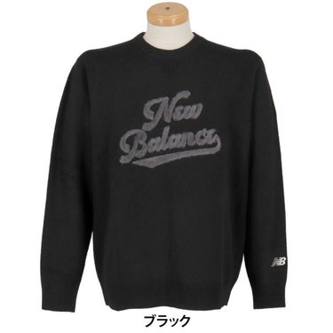 ニューバランスゴルフ　メンズ 天竺編×ロゴニードルパンチ 長袖 クルーネック ニット セーター 012-5270006　2025年モデル 詳細1 詳細2