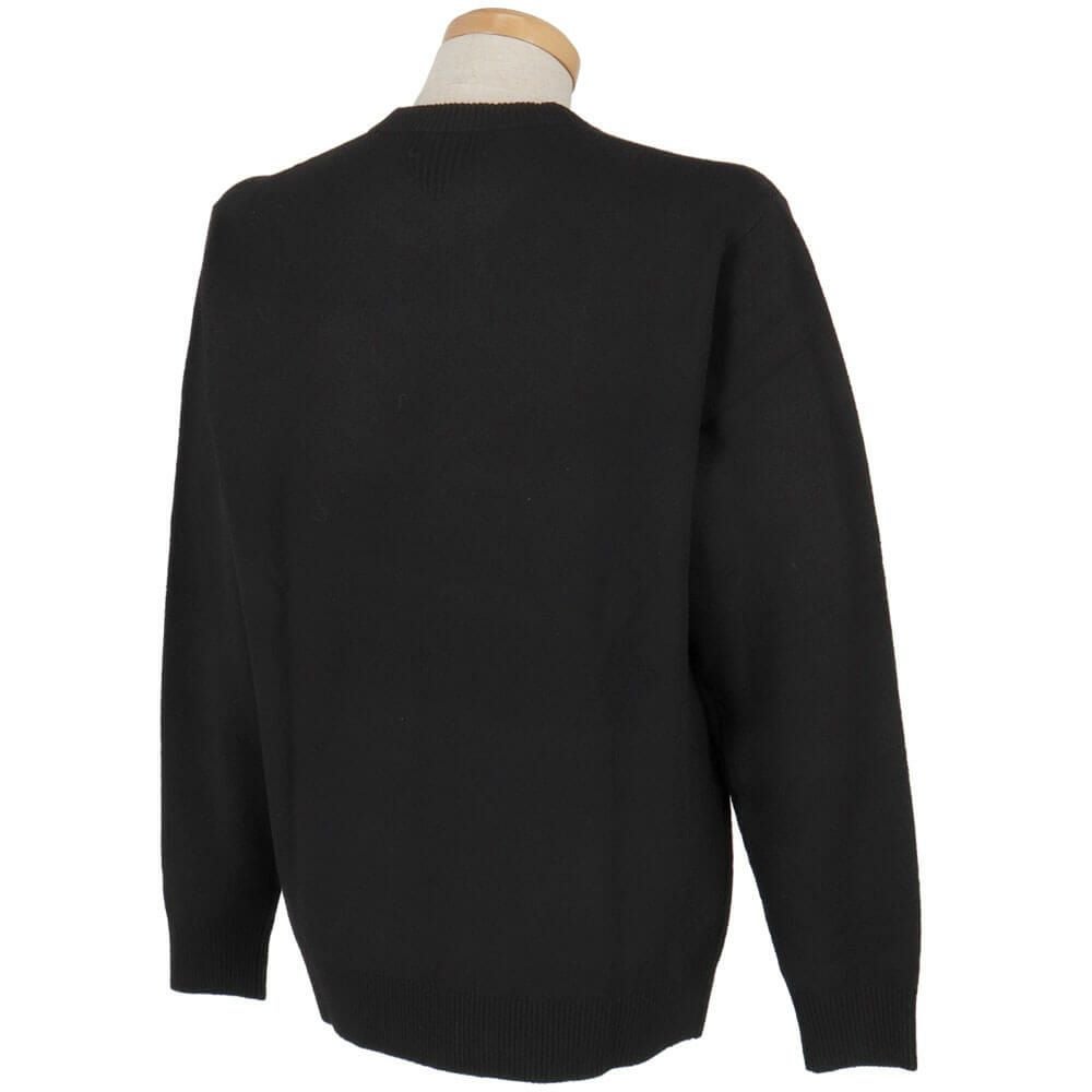 ニューバランスゴルフ　メンズ 天竺編×ロゴニードルパンチ 長袖 クルーネック ニット セーター 012-5270006　2025年モデル 詳細1 詳細3