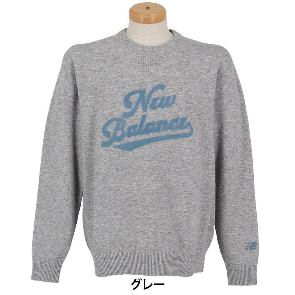 ニューバランスゴルフ　メンズ 天竺編×ロゴニードルパンチ 長袖 クルーネック ニット セーター 012-5270006　2025年モデル 詳細1 詳細5