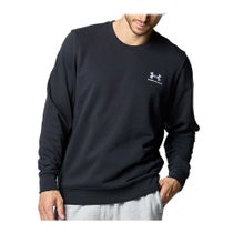 アンダーアーマー UNDER ARMOUR　メンズ UAエッセンシャルテリー 長袖 クルーネック プルオーバー 1384821 002 Black/White　2025年モデル