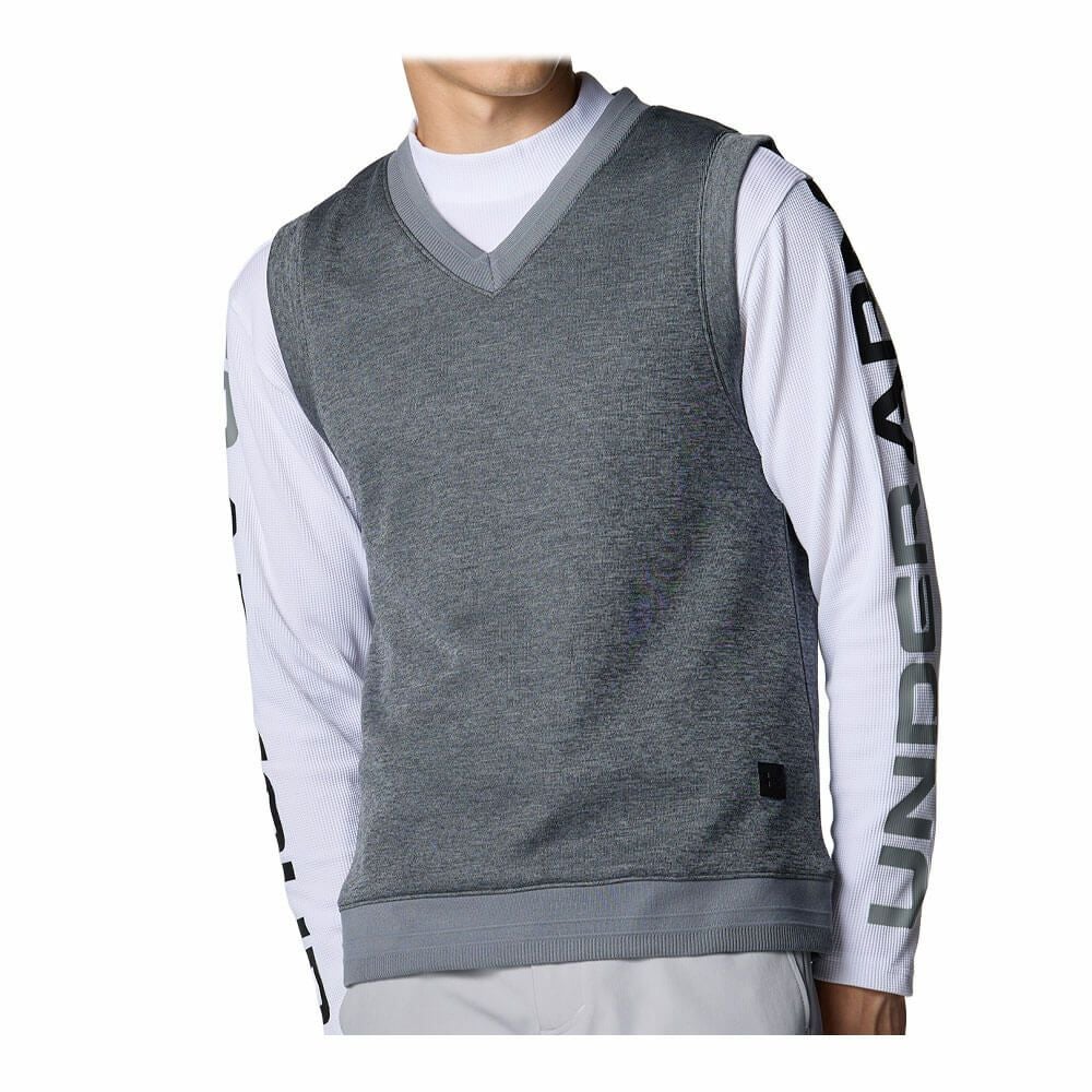 アンダーアーマー UNDER ARMOUR　メンズ UAドライブ ストーム セーターフリース ベスト 6007928 035 Steel/Steel/Black　2025年モデル Steel/Steel/Black
