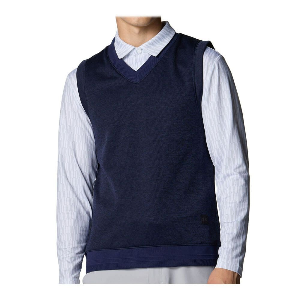アンダーアーマー UNDER ARMOUR　メンズ UAドライブ ストーム セーターフリース ベスト 6007928 410 Midnight Navy　2025年モデル Midnight-Navy