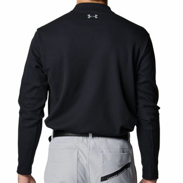 アンダーアーマー UNDER ARMOUR　メンズ UAドライブ ワッフル ロングスリーブ 長袖 モックネック シャツ 6007932 001 Black/Steel　2025年モデル Black/Steel 詳細2