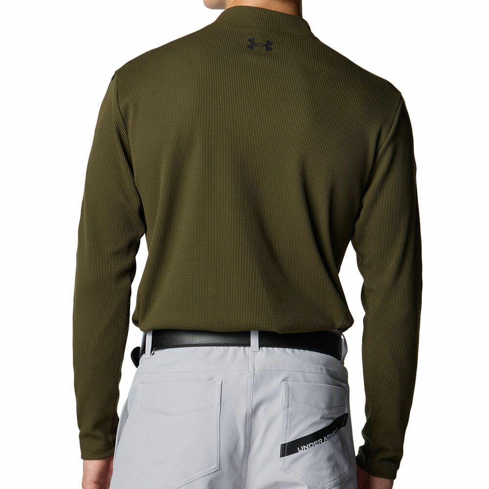 アンダーアーマー UNDER ARMOUR　メンズ UAドライブ ワッフル ロングスリーブ 長袖 モックネック シャツ 6007932 308 Expedition Green/Black　2025年モデル Expedition-Green/Black 詳細2
