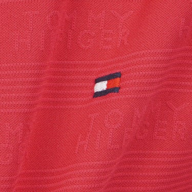 トミー ヒルフィガー ゴルフ　メンズ ロゴジャガード 長袖 台衿付 ポロシャツ THMA568　2025年モデル レッド 詳細8