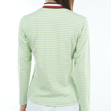 トミー ヒルフィガー ゴルフ　レディース ベア天 長袖 モックネック シャツ THLA563　2025年モデル ライトグリーン 詳細2