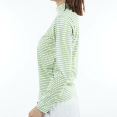 トミー ヒルフィガー ゴルフ　レディース ベア天 長袖 モックネック シャツ THLA563　2025年モデル ライトグリーン 詳細4