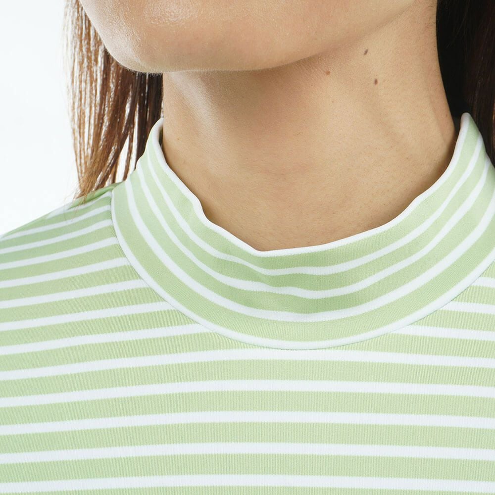 トミー ヒルフィガー ゴルフ　レディース ベア天 長袖 モックネック シャツ THLA563　2025年モデル ライトグリーン 詳細6