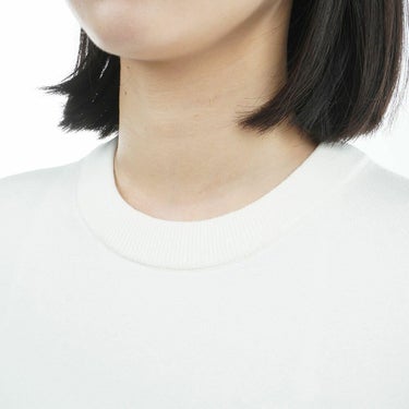 トミー ヒルフィガー ゴルフ　レディース フロントロゴ 長袖 クルーネック セーター THLA566　2025年モデル ホワイト 詳細6