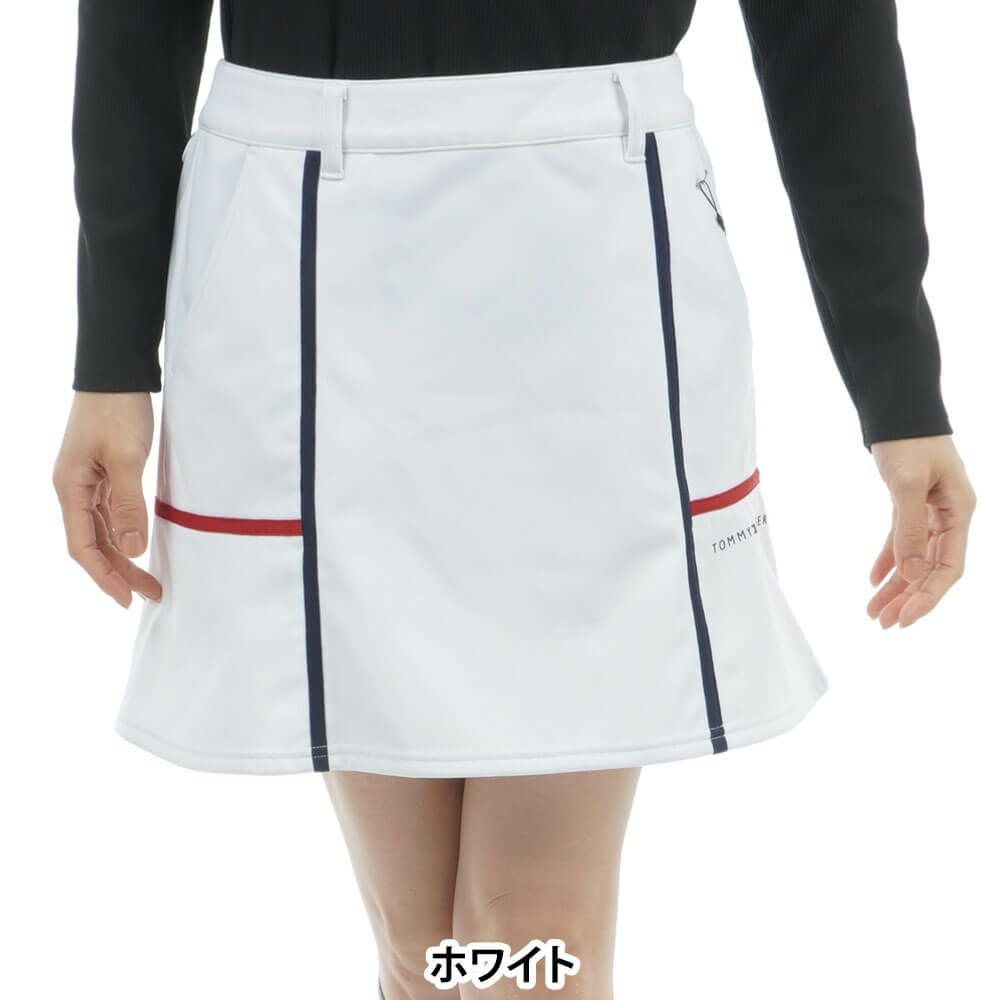 トミー ヒルフィガー ゴルフ　レディース ウインドプルーフ スカート THLA585　2025年モデル ホワイト 詳細1