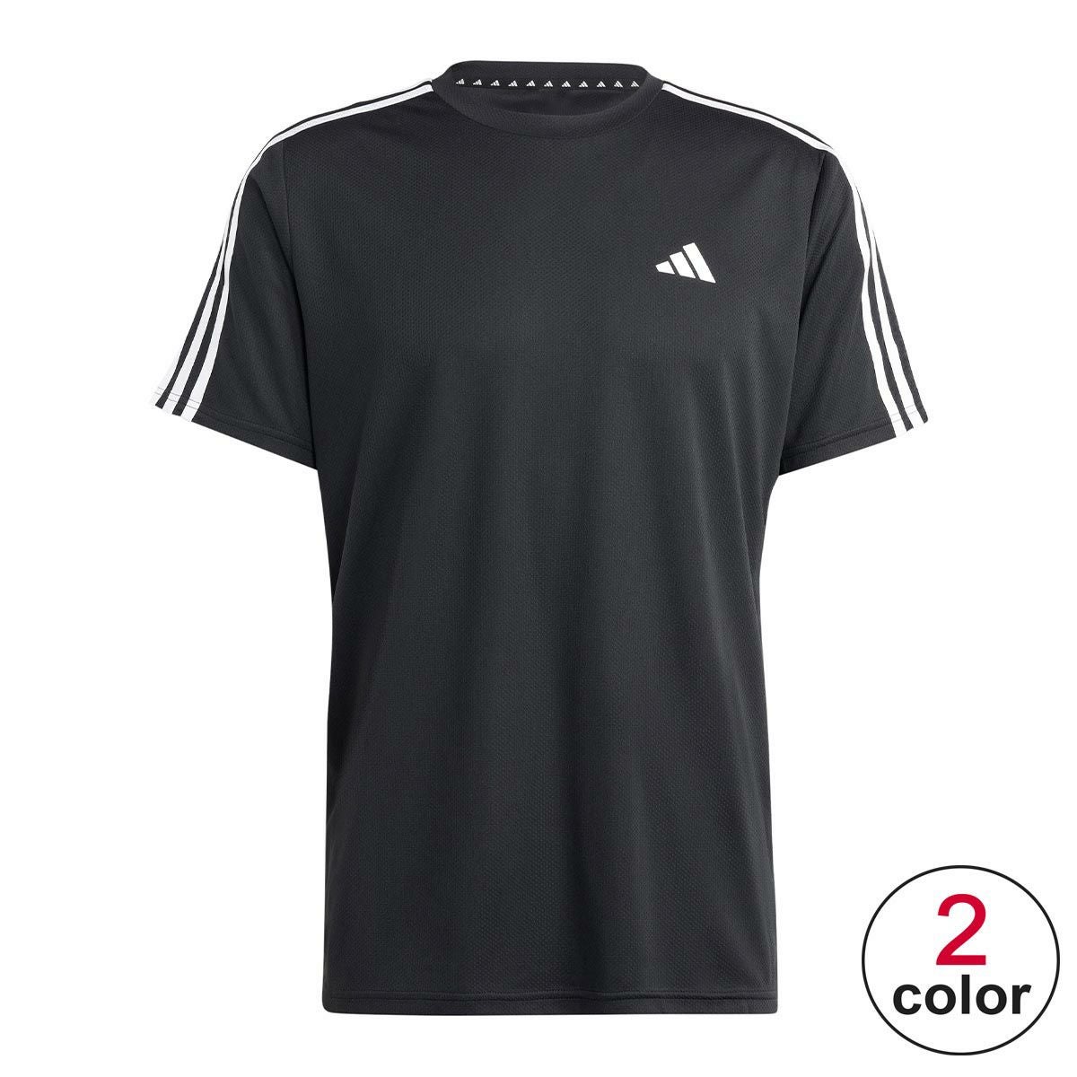 アディダス adidas　トレイン エッセンシャルズ スリーストライプス トレーニング半袖Tシャツ ブラック/ホワイト IB8150 メンズ