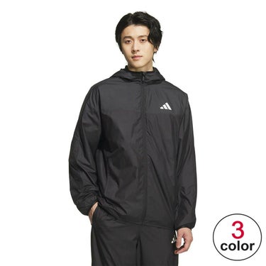 アディダス adidas　裏地フード付きウィンドジャケット ブラック/カーボン KA1296 ユニセックス
