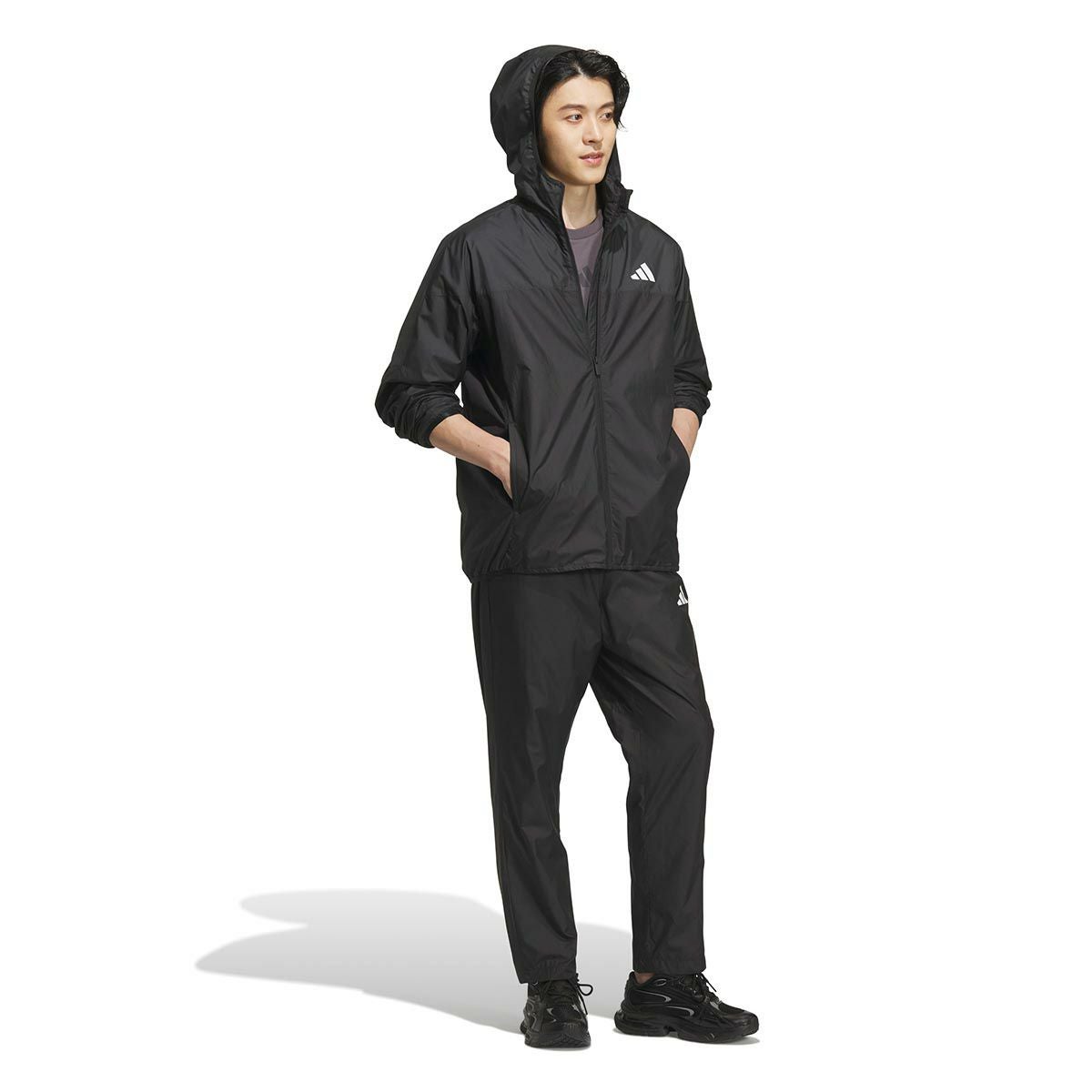 アディダス adidas　裏地フード付きウィンドジャケット ブラック/カーボン KA1296 ユニセックス 詳細5