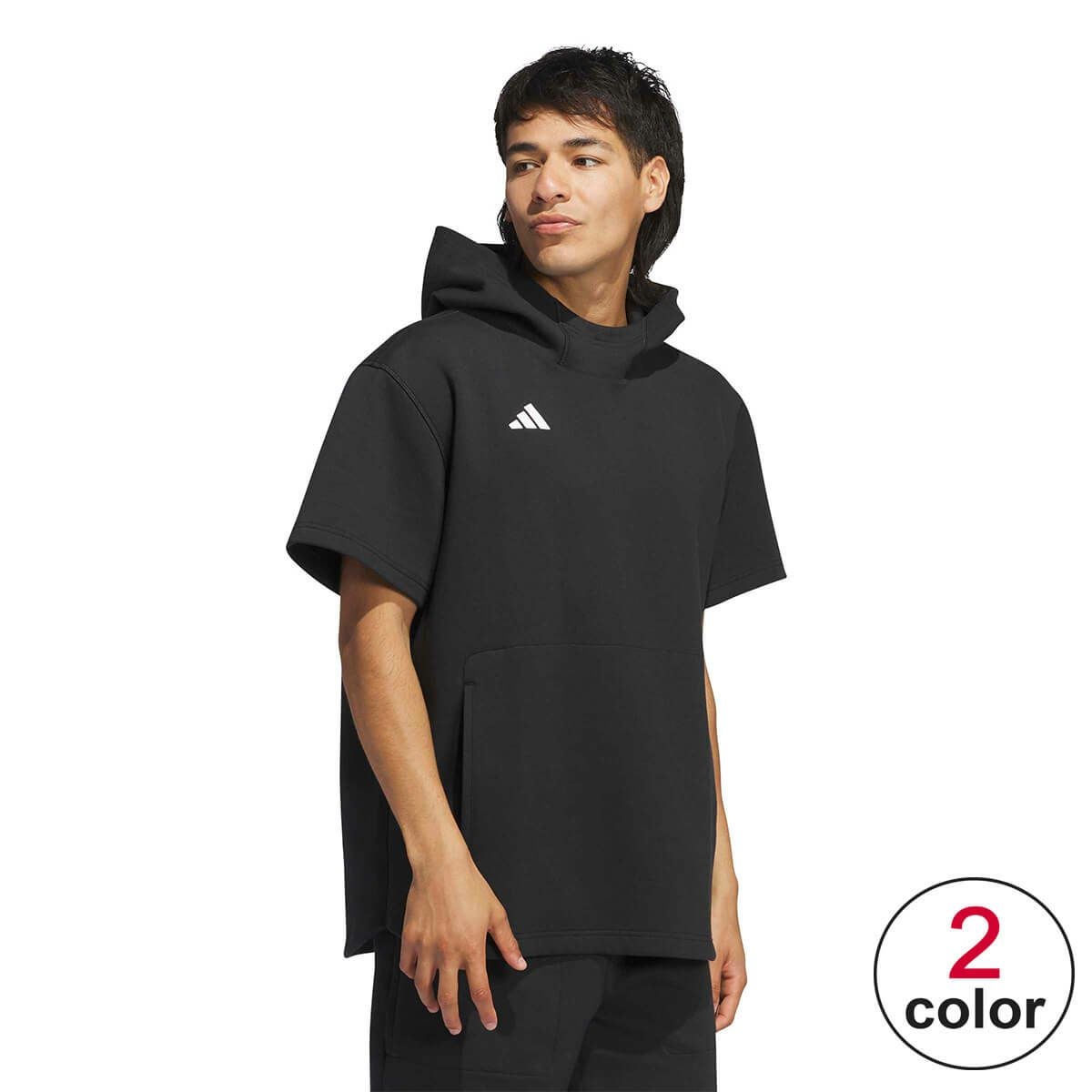 アディダス adidas　野球＆ソフトボール ダグアウト 半袖 パーカー（ジェンダーニュートラル） ブラック IS9767