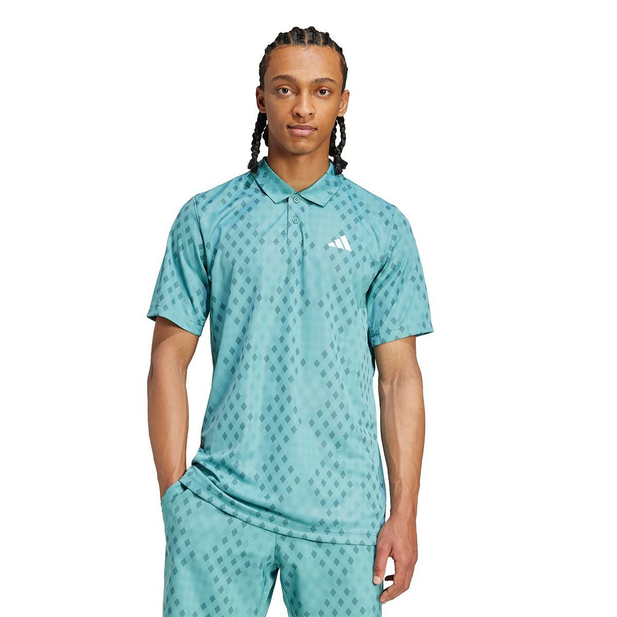 アディダス adidas　クラブ テニス クライマクール グラフィック ポロシャツ パウダーティール/プリラブドティール JM1203 メンズ 詳細3